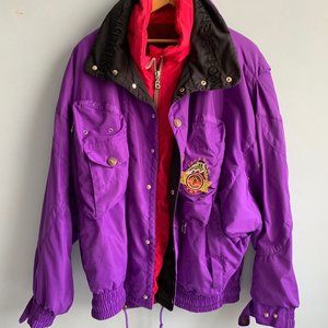 Bogner Men's Purple Hot Pink Expedition Deep Snow Ski Jacket  Sz. 44/46* Unmark